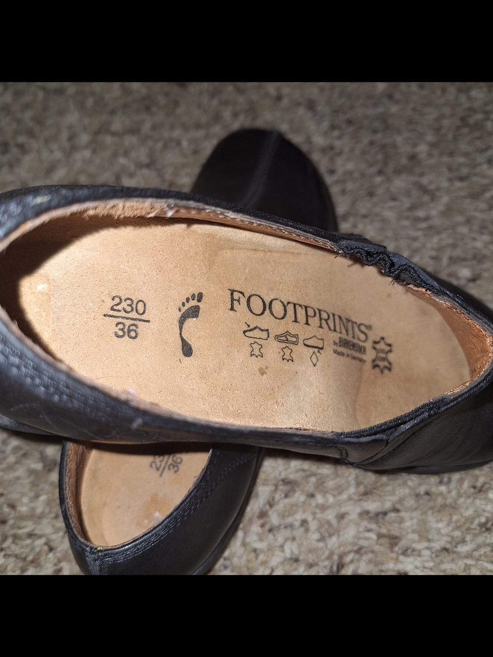 Footprints by Birkenstock Cambria Black Leather Slip On Loafers 36/5 - Picture 5 of 6